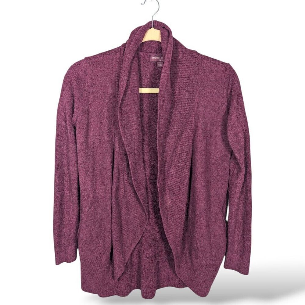 Barefoot Dreams CozyChic Lite Circle‎ Cardigan M 452 Purple Sweater Minimalist